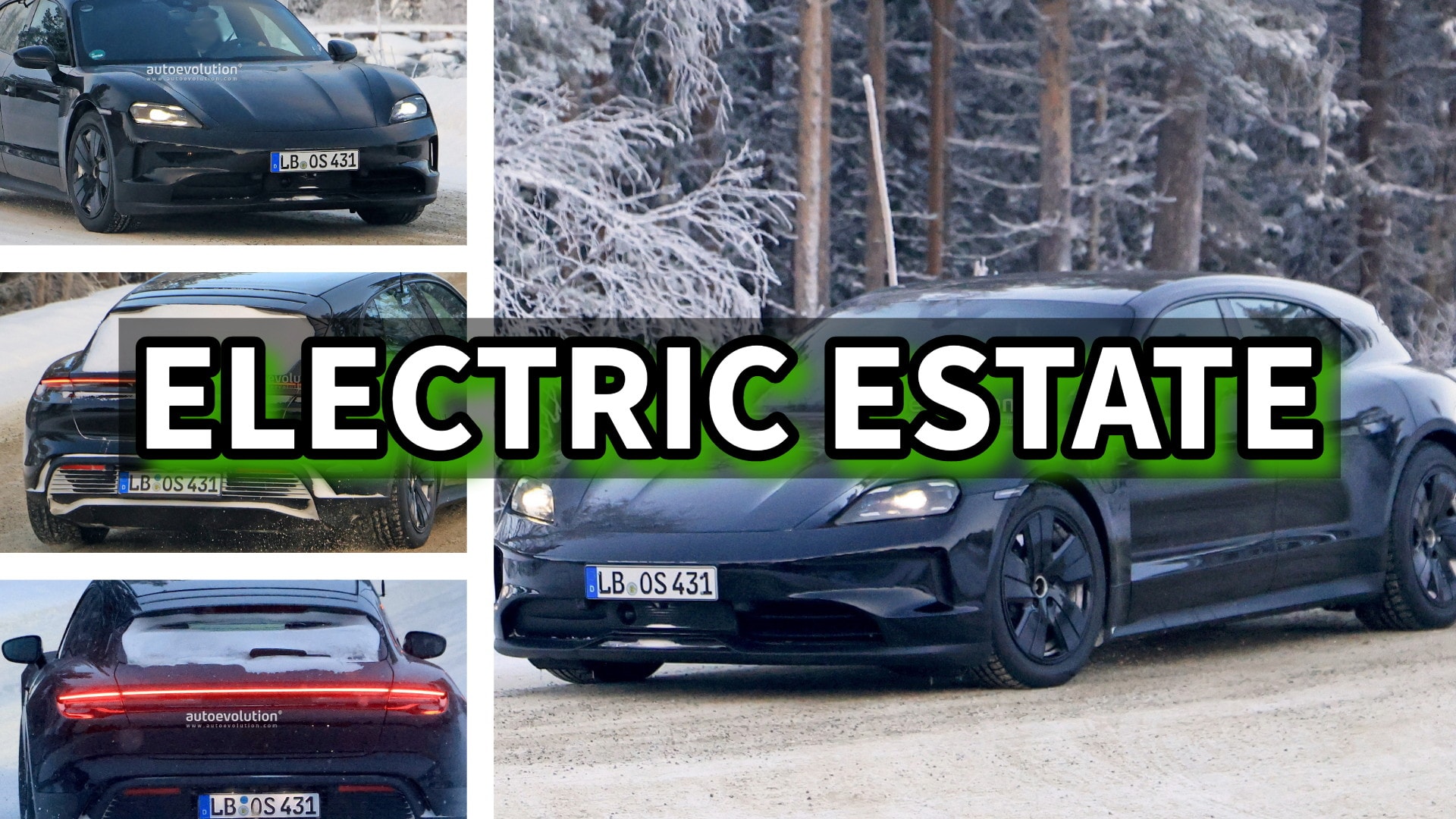 Facelifted Porsche Taycan Sport Turismo Spied Naked in a Winter Wonderland  - autoevolution