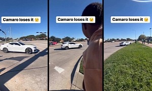 Failed Drifting Attempt Is Too Embarrassing for Chevy Camaro Driver to Assess the Damages