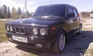 Fake BMW E34 Is Actually a Lada, Has BMW Steering Wheel