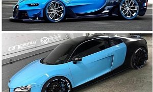"Fake" Bugatti Vision Gran Turismo Is an Extreme Audi R8 V10 Wrap