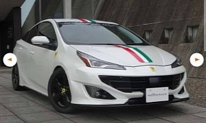 Fake Ferrari Portofino Is Actually a Toyota Prius, Has Italian Flag Stripes