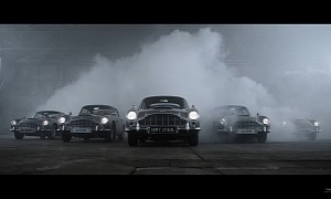 Fake Guns or Not, Five Aston Martin DB5 Goldfingers Firing Them Still Look Cool