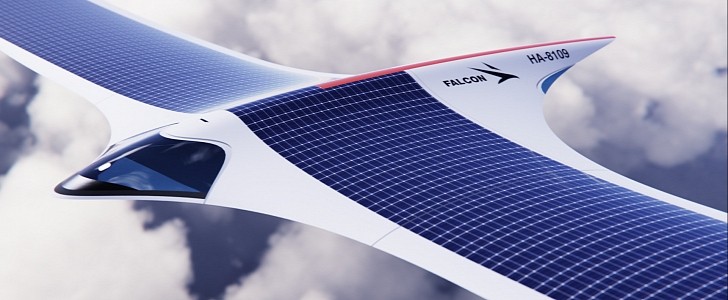 Falcon Solar is a stunning aircraft concept with an innovative silhouette