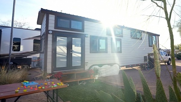 Gooseneck Tiny House with Two Lofts and a Downstairs Bedroom