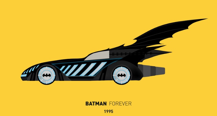 Famous Batmobiles as Minimalist Prints