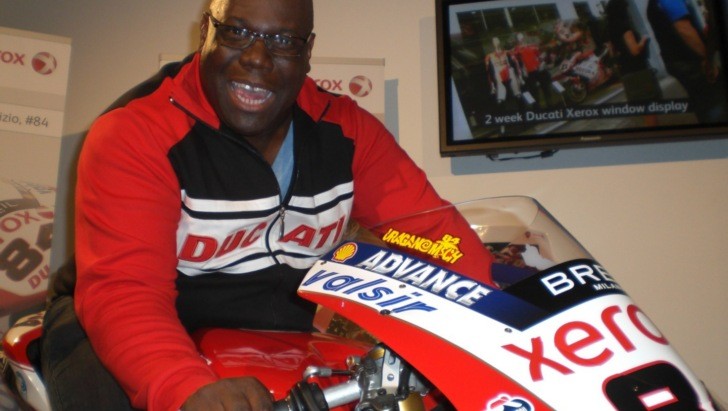 Carl Cox on one of his motorcycles