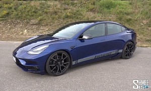 Here is a Modified Tesla Model 3 Driven on a Racetrack by Popular YouTuber