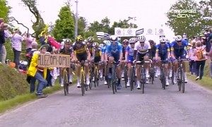 Fan Holding Sign Causes Biggest, Dumbest Pile-Up of Tour de France