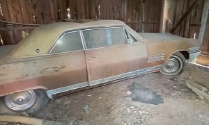 Farmhouse Abandoned for Decades Has a 1964 Buick Wildcat Stuck in the Barn