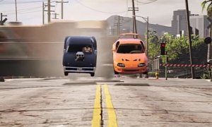 Fast and Furious 1993 Toyota Supra vs. 1970 Charger Drag Scene Gets GTA V Version