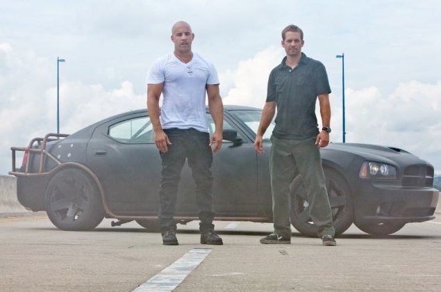 Still of Dom and Brian in Fast Five