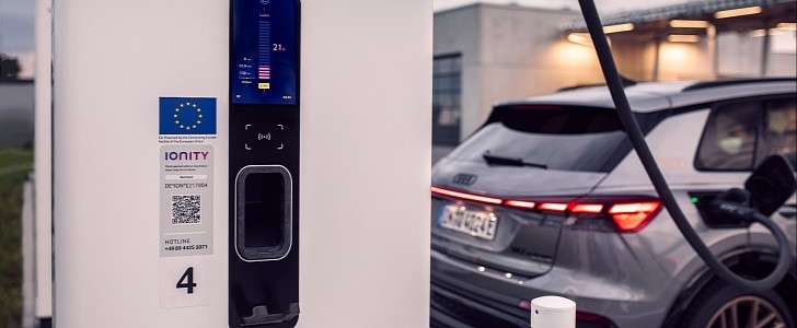 Audi Fast Charging at an Ionity Stall