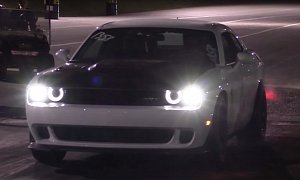 Fastest Dodge Challenger Hellcat In the World Pulls 9s Quarter Mile Run with Nitrous