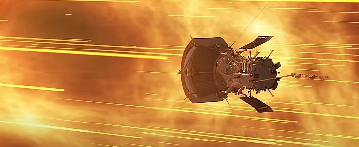 Animation of the Parker Solar Probe moving toward the Sun