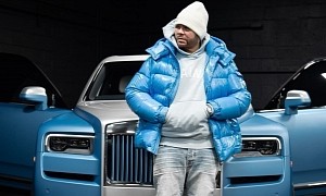 Fat Joe Goes for a White and Blue Outfit to Match His Rolls-Royce Cullinan
