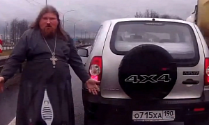 Fat Rasputin Is a Bad Driver in Russia
