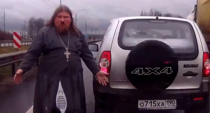 Fat Jesus is a bad driver