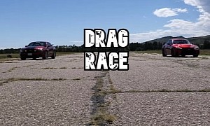 Father and Son Drag Race New Lexus IS 500 and Old Ford Mustang GT, It's Over in 14 Seconds