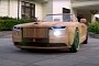 Father and Son Go for a Drive in Style in Gorgeous, Wooden Rolls-Royce Boat Tail