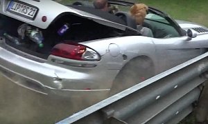 Father Crashes Viper on Nurburgring, Son Bangs Head against the Window