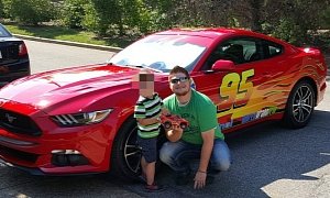  Father Turns 2015 Ford Mustang into Lightning McQueen to Surprise His Son