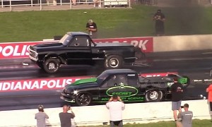 Feisty Chevy C/K Drags Cool Diesel Rival on the 1/8-Mile, Earth Is Fun, but Doomed