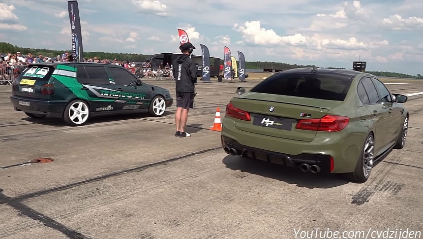 Volkswagen Golf vs BMW M5 & M3 on cvdzijden