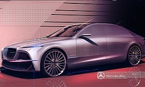 Feisty Yet Sleek Mercedes-Benz Limousine Sketch Plays the BMW Tropes a Lot Better