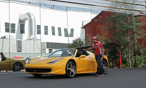 Fernando Alonso Takes 458 Spider for a Spin
