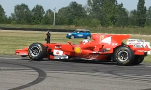 Ferrari 2008 F1 Car - Brutal Launch and Burnout