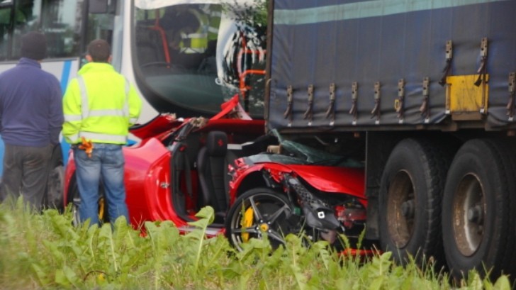 Ferrari 458 wrecked in Ireland