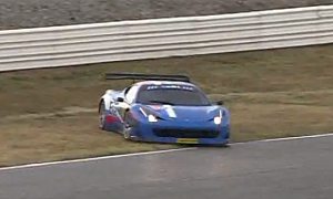 Ferrari 458 GT Spins Out and Almost Crashes