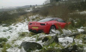 Ferrari 458 Italia Ditched in UK Crash