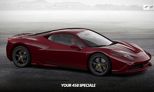 Ferrari 458 Speciale Configurator Goes Public