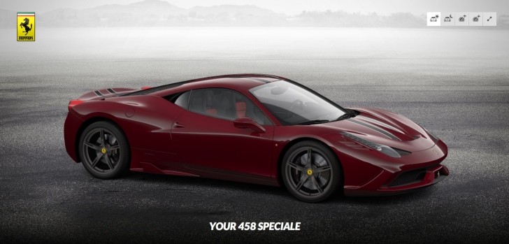 Ferrari 458 Speciale configurator