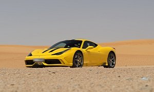 Ferrari 458 Speciale Shot in the Desert