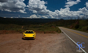 Ferrari 458 Spider in Pearl Yellow Visits Colorado Mountains