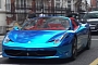 Ferrari 458 Spider Steals Mercedes SLS Electric Drive’s Chrome Blue