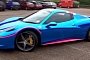 Ferrari 458 Wears Union Jack Flag in Chrome Blue and Pink: Gumball 2014