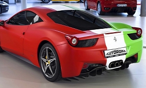 Ferrari 458 Wrapped in Italian Flag For Sale