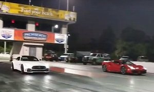 Ferrari 488 Drag Races Mercedes-AMG GT R, the Result Is Stunning