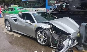 Ferrari 488 GTB Crashes into Another 488 GTB in China