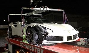 Ferrari 488 GTB Has First Crash while Street Racing in Germany