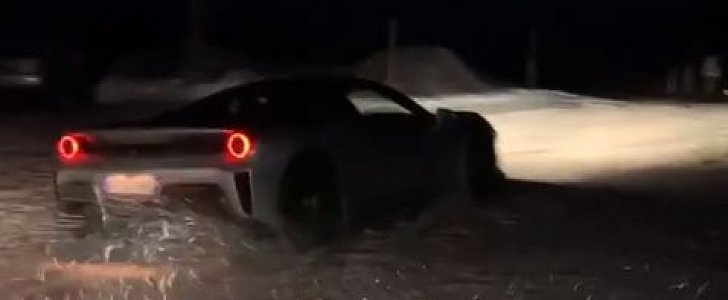 Ferrari 488 Pista Drifting In the Snow