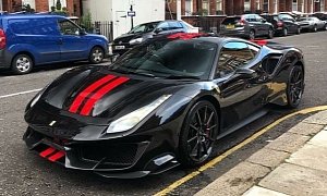 Ferrari 488 Pista with Carbon Wheels Shows Expensive Spec in London