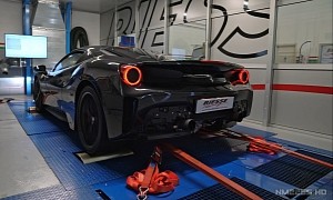 Stage 1 Ferrari Pista With De-Cat Exhaust Screams on the Dyno, Belts Out 796 HP