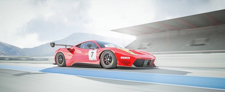 Ferrari 488 GT3 racecar rendering