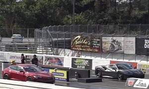 Ferrari 488 Spider Drag Races Tesla Model S P100D in All-Out Struggle