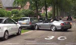 Ferrari 550 Driver Does Stupid Spinout Crash in the Netherlands