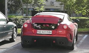 Ferrari 599 GTO Delivers Flowers in Switzerland, Driven By a Lady